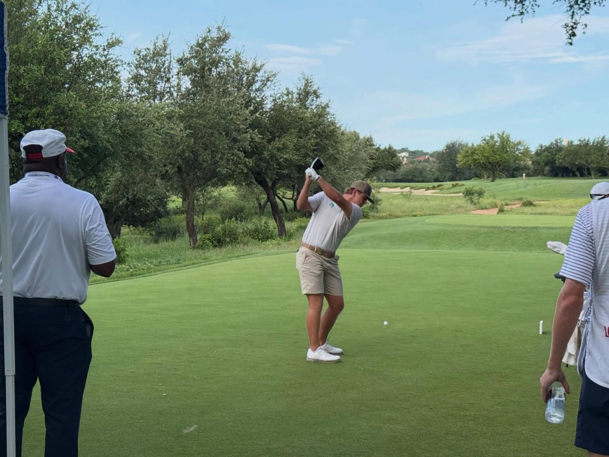 Teeing off at the 117th Texas Amateur, Spanish Oaks GC, June 2026