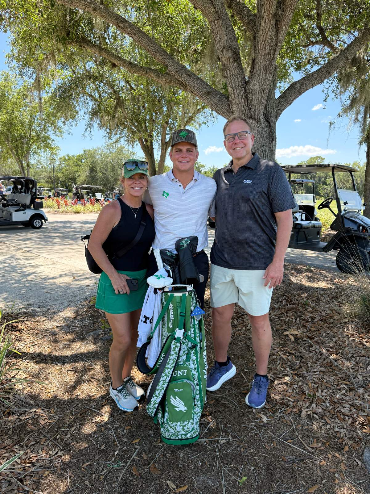 With mom and dad (Connie and Michael) at the 2026 American Conference Championship in Sarasota, where Mitchell tied for 3rd.